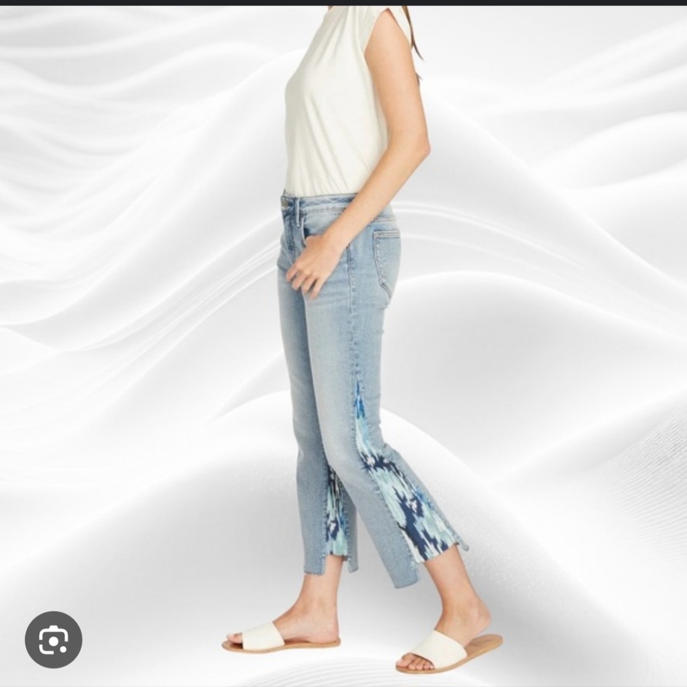DRIFTWOOD Light Blue Ikat Embroidered Jeans